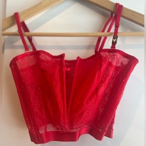 NWT Victoria Secret Very Sexy Red Lace Bralette/Corset Small